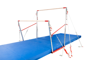 All- American Uneven Bars W/Natural Fiber Competition Rails -6 - Axis Cables