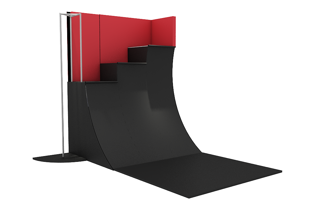 6&#39; WARPED WALL C/W HAND RAIL &amp; FIREMAN POLE